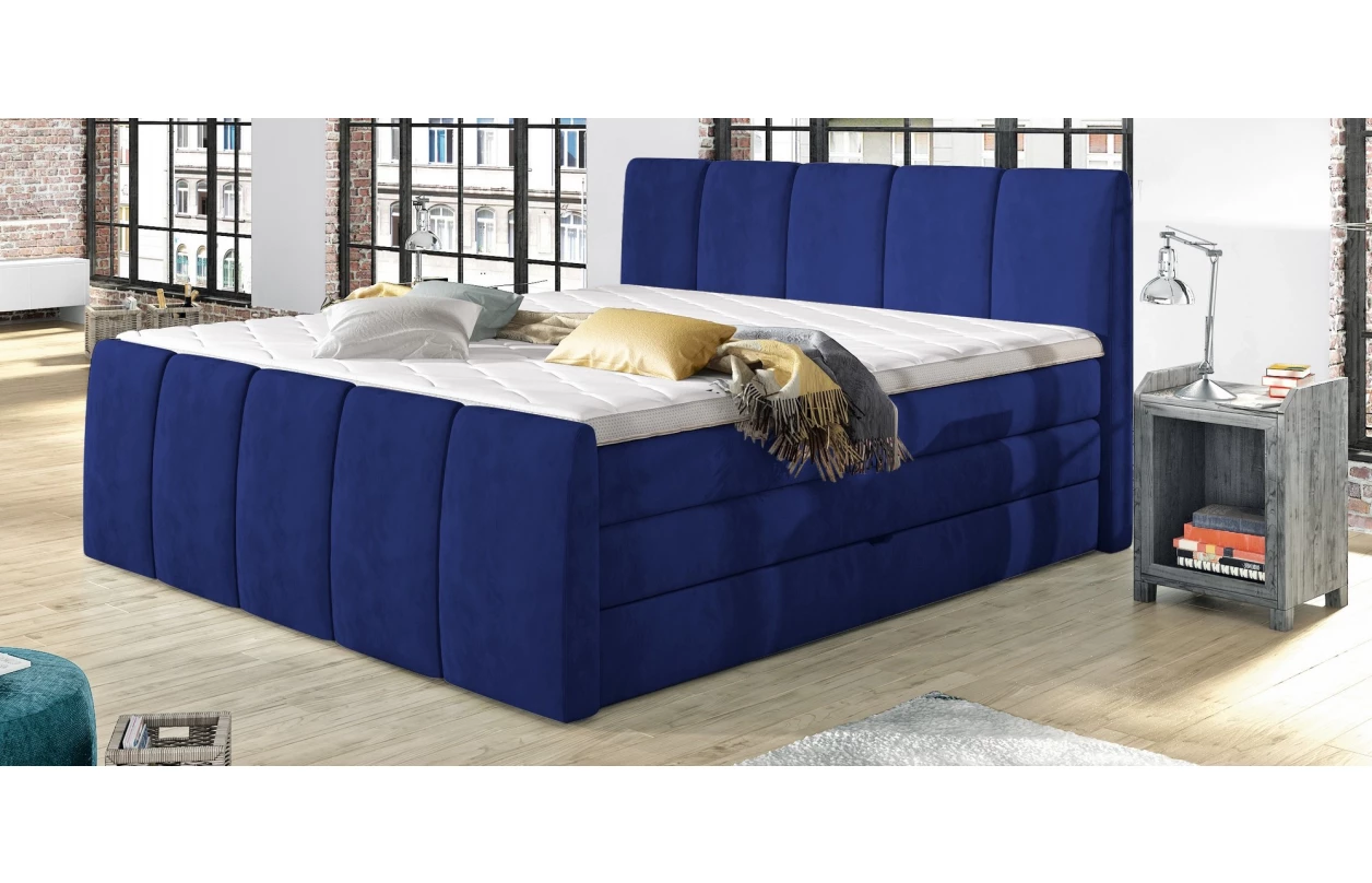 Posteľ boxspring Fresco 180x200 cm, modrá látka 4