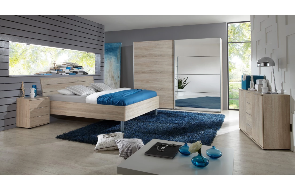Nočný stolík Easy Plus, dub sonoma/biele sklo 4