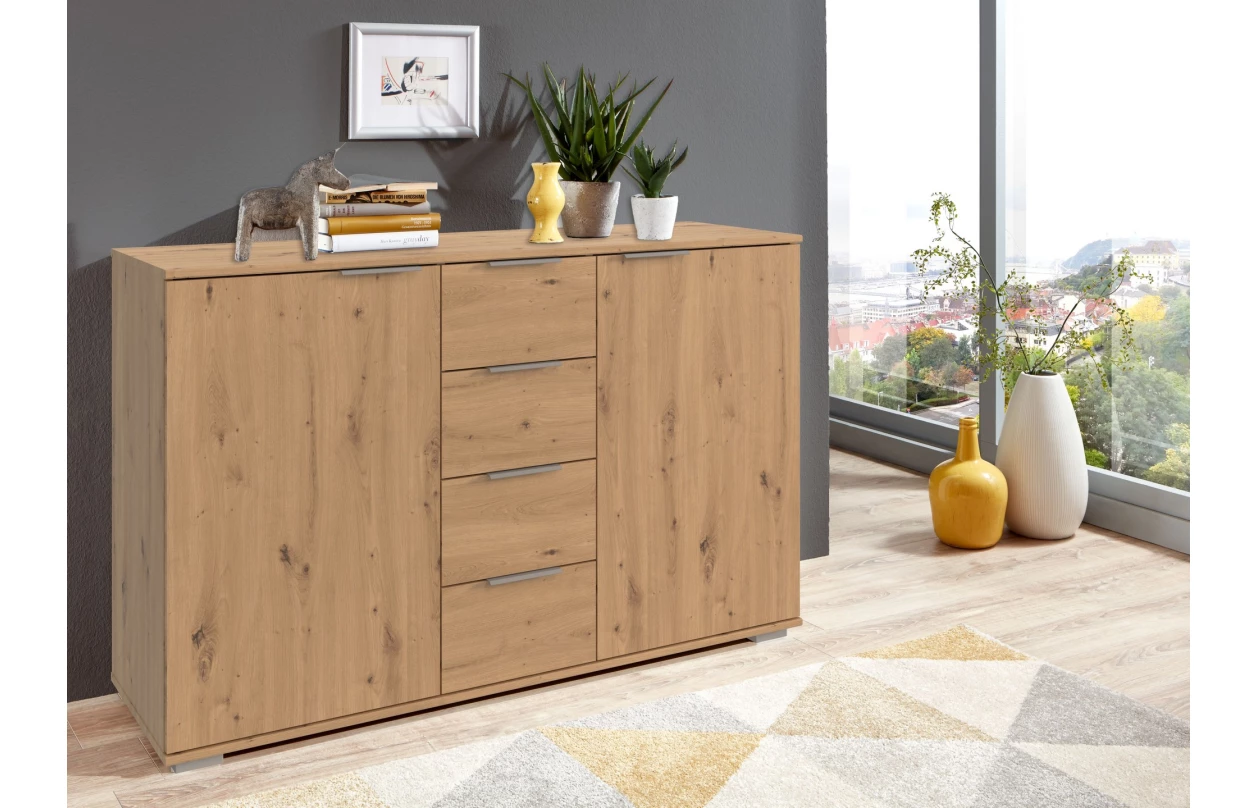 Nočný stolík Easy Plus, dub sonoma/biele sklo 22