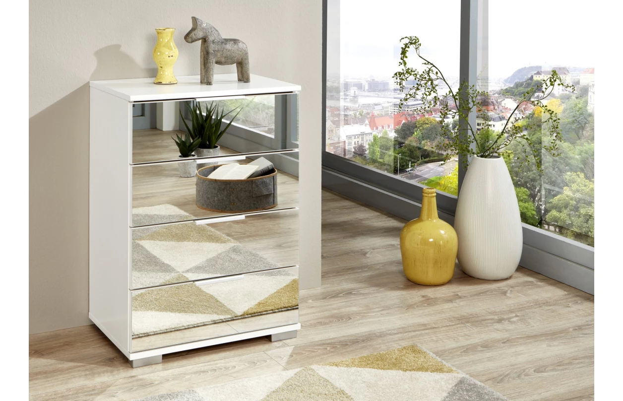 Nočný stolík Easy Plus, dub sonoma/biele sklo 27