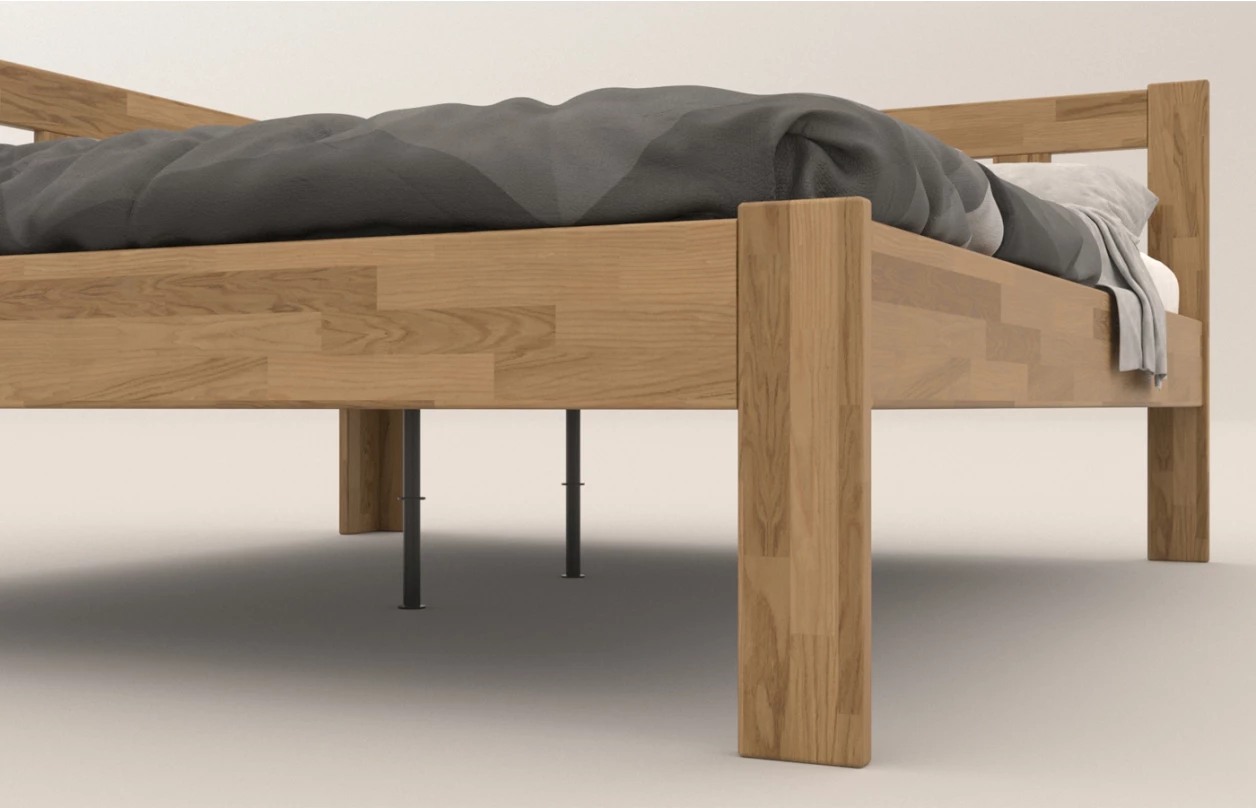 Rohová posteľ so zástenou vľavo Tema L 180x200 cm, prírodný buk 2