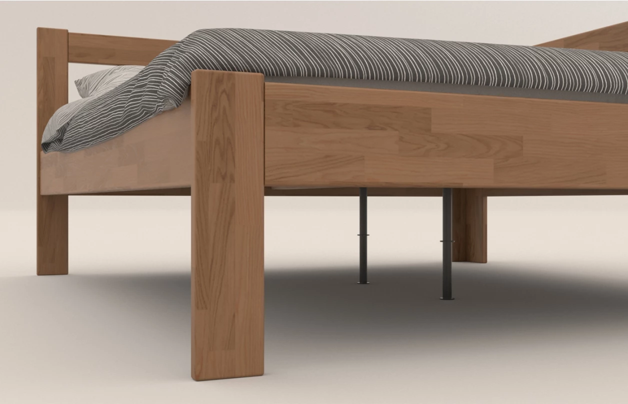 Rohová posteľ so zástenou vpravo Tema P 180x200 cm, prírodný buk 2