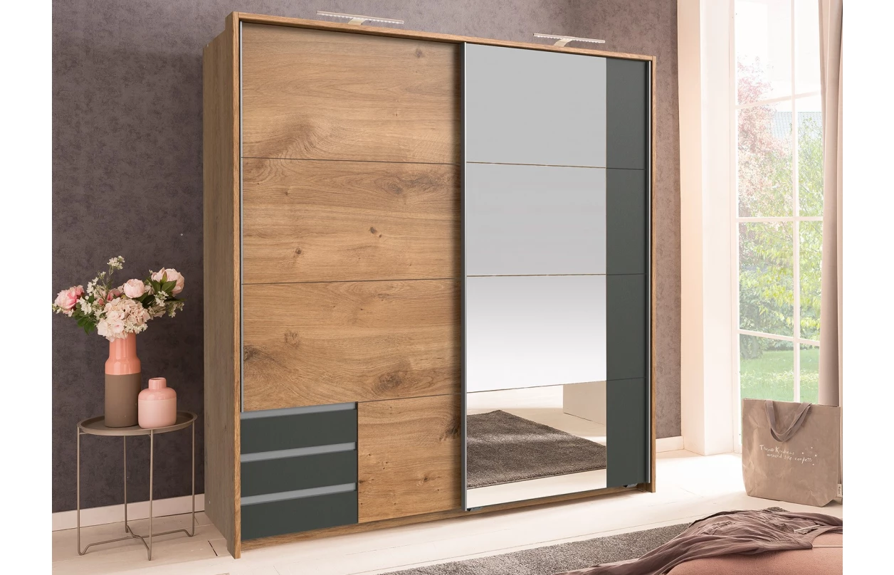 Paspartový rám k šatníkovej skrini Emden, 138 cm, doskový dub 3