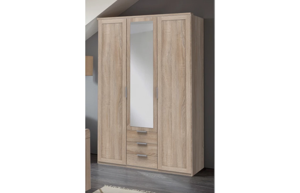 Šatníková skriňa Nadja, 135 cm, biela/zrkadlo 16