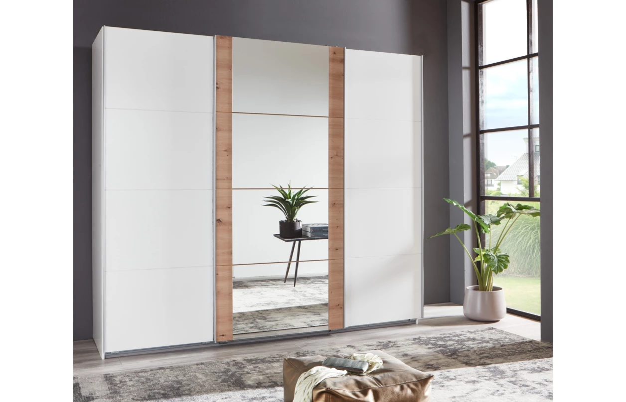 Šatníková skriňa Bern, extra šírka 360 cm/extra výška 236 cm, biela 5
