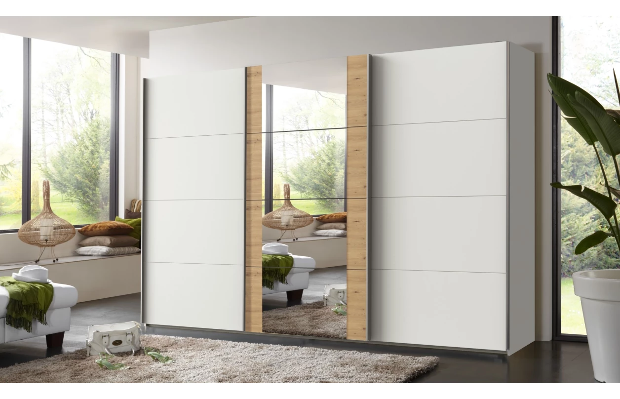 Šatníková skriňa Bern, extra šírka 360 cm/extra výška 236 cm, biela 6