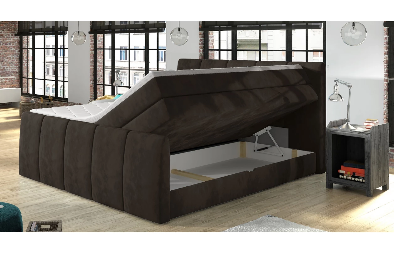 Posteľ boxspring Fresco 180x200 cm, petrolejová látka 9