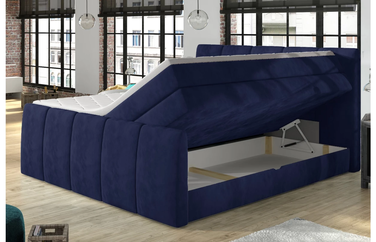 Posteľ boxspring Fresco 180x200 cm, tmavo šedá látka 10