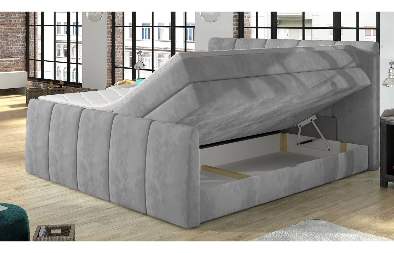 Posteľ boxspring Fresco 180x200 cm, tmavo šedá látka 12