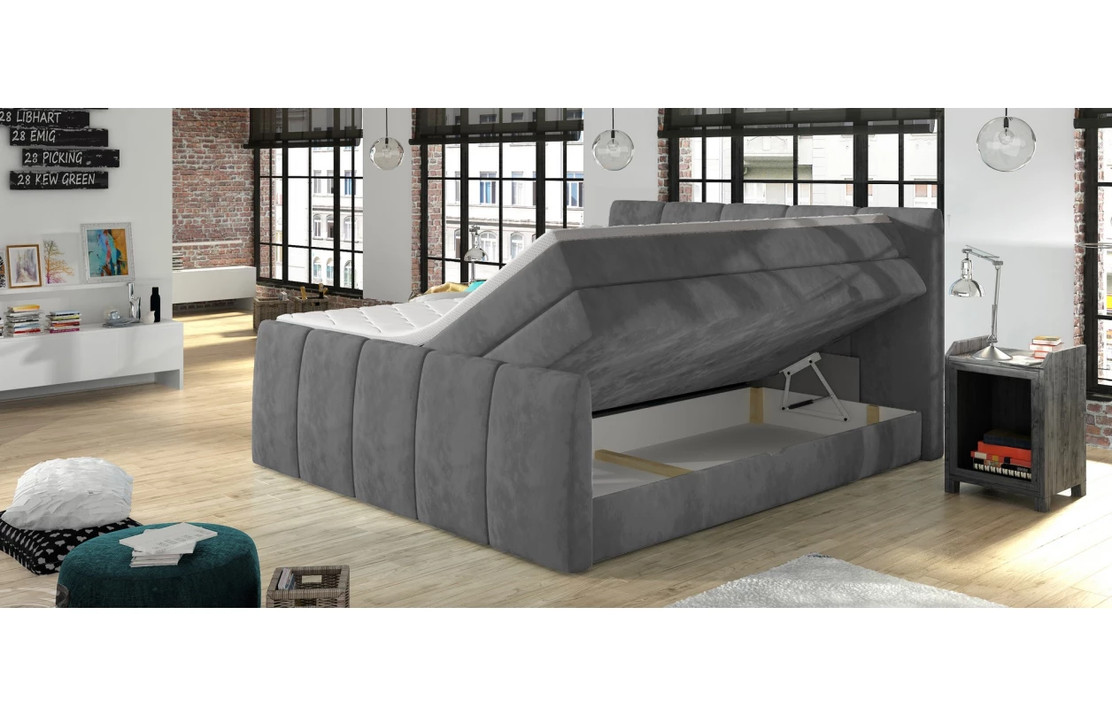 Posteľ boxspring Fresco 180x200 cm, svetlo hnedá látka 13