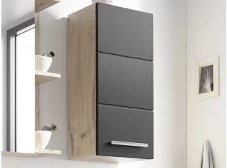 Nástenná kúpeľňová skrinka Vista 34 cm, dub viking/čierna