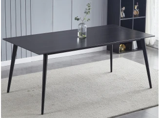 Jedálenský stôl Danny 160x90 cm, imitácia čierneho mramoru