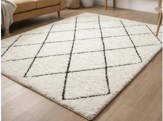 Koberec Ideal Shaggy 160x230 cm, diamant krémový/čierny