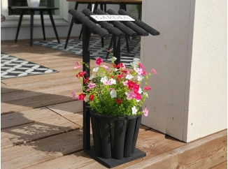 Stojan na kvety Garden 41 cm, čierne drevo