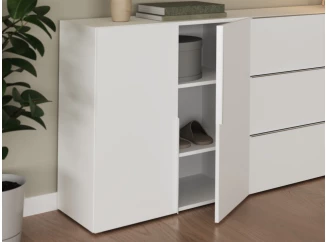Úložná skrinka/botník Oreso 76 cm, biela