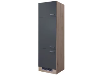 Kuchynská skriňa pre vstavanú chladničku Tiago,dub san remo/sivá,60 cm