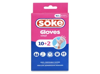 Jednorazové vinylové rukavice Söke 10+2, veľ. M/L