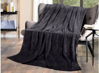 Flanelová deka Cashmere Dots 150x200 cm, čierna