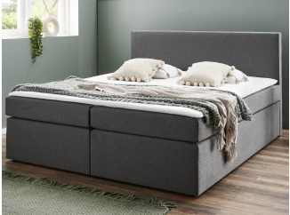 Postel boxspring Aston 180x200 cm, stredne šedá látka