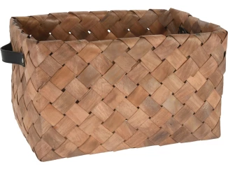 Úložný košík borovicové drevo, 39x19  cm