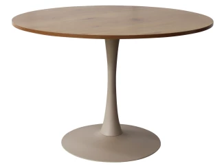 Okrúhly jedálenský stôl Ronduel, 110 cm, béžový kašmír/dub