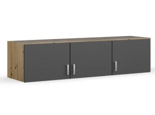 Skriňový nástavec Bremen, 136 cm, dub artisan/tmavo šedý