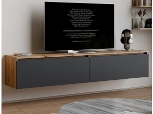 Závesná TV skrinka Asko Living, 180 cm, dub artisan/antracit