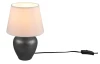 Stolová lampa Abby, antický nikel/biela látka