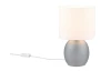 Stolná lampa Vela, šedé sklo