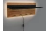 Nástenný vešiak LED s policou Rómy, drevo/kov, 75 cm