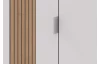 Šatníková skriňa Lübeck, 135 cm, biela/dub artisan/optika lamiel