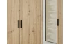 Šatníková skriňa so zrkadlom Savina 225 cm, dub artisan/šalviová