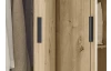 Šatníková skriňa so zrkadlom Savina 225 cm, dub artisan/šalviová