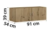 Skriňový nádstavec Case, 91 cm, dub artisan