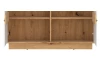 Široká vitrína Foggia, 114 cm, dub artisan/biela