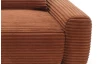 Rohová sedačka Cord, terracota štruktúrovaná látka, ľavý roh