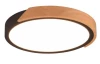 Stropné LED osvetlenie Jano 31 cm,drevo/čierny kov, okrúhle