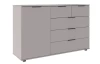 Komoda so zásuvkami Tilburg, 130 cm, sivá sahara
