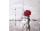 Ručne maľovaný obraz Láska v Paríži 80x80 cm, 3D štruktúra