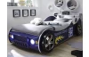 Detská pretekárska posteľ Energy 90x200 cm, modré auto s osvetlením