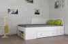 Úložná posteľ so zástenou Junior 120x200 cm, biela