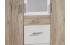 Šatníková skriňa so zrkadlom Cariba, 135 cm, dub san remo / biela