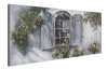 Ručne maľovaný obraz Okenice 150x50 cm, výrazná štruktúra